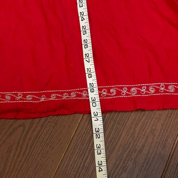 Unbranded red white embroidered slip dress elastic size small handmade Indonesia - Picture 6 of 14